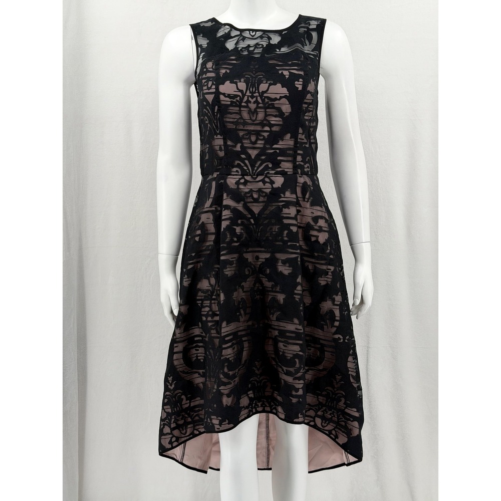 The Limited Dress Womens 2 Tall Black Burnout Hi Lo Sleeveless Cocktail Party